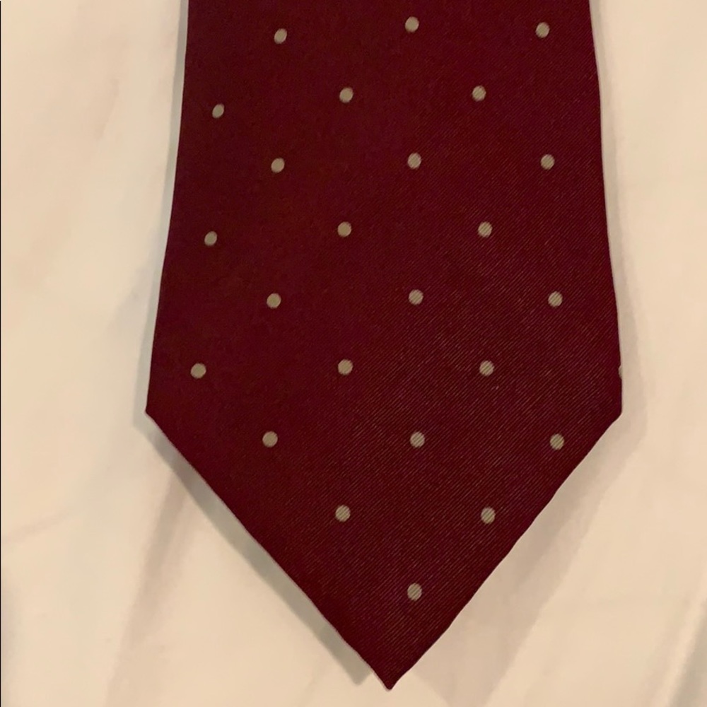 Georgio Armani Burgundy Polka Dot Cravatte Tie